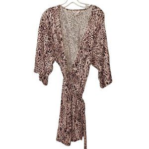 Secret Treasures Pink And Black Leopard Print Robe Size Large/XL